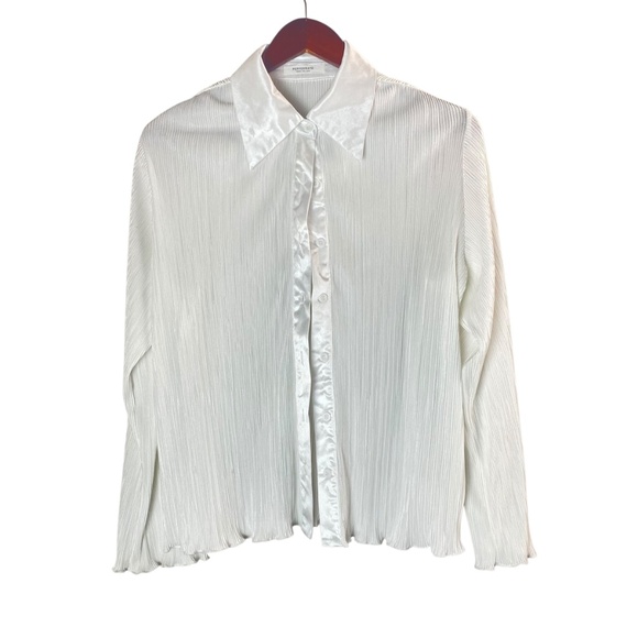 PEPPERMAYO Change of Pace Plisse Shirt and matching 90s Muse Plisse Pants White - Picture 3 of 12